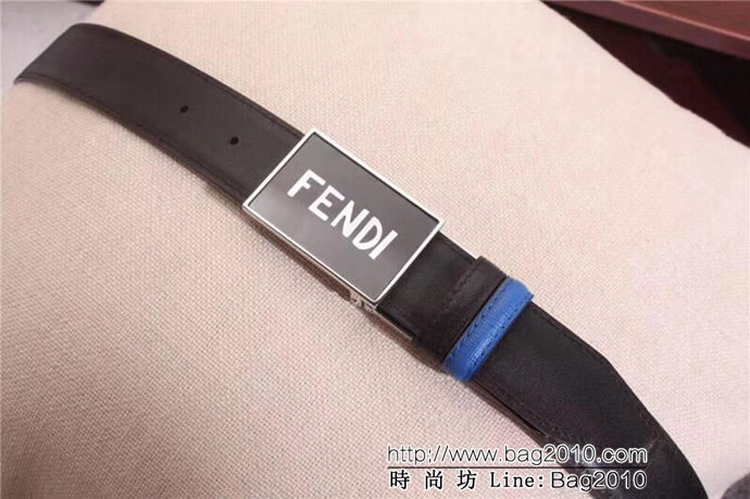 FENDI芬迪 原單正品 小怪獸皮帶 小怪獸琺瑯滴膠旋轉扣 男士皮帶  xfp1208